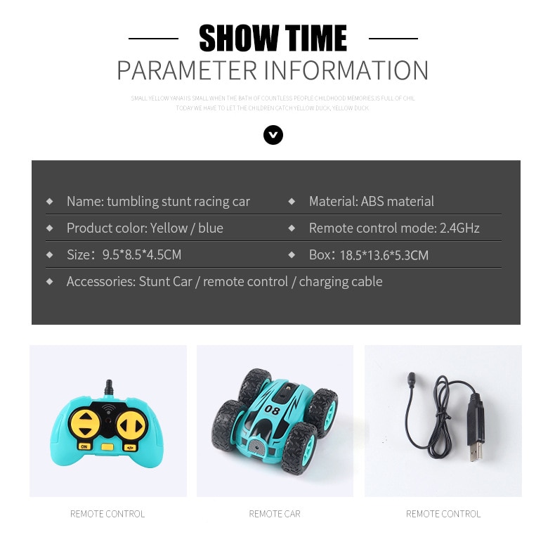 Remote Control High-Speed Double-Sided Special Effects Rock Crawler Mini Light Bomb Four-Wheel Drive Jump