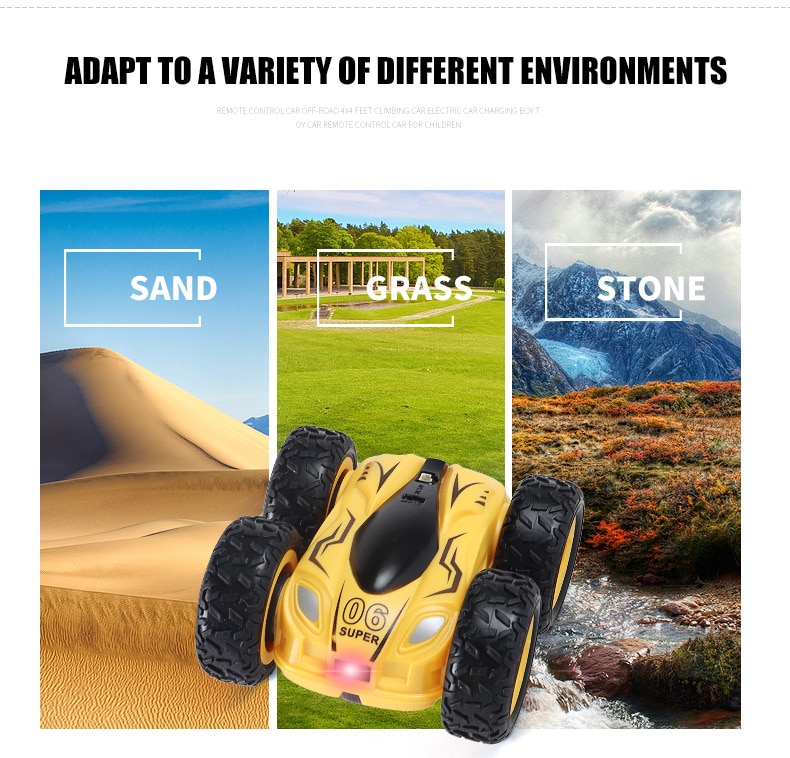 Remote Control High-Speed Double-Sided Special Effects Rock Crawler Mini Light Bomb Four-Wheel Drive Jump