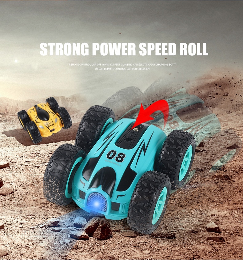 Remote Control High-Speed Double-Sided Special Effects Rock Crawler Mini Light Bomb Four-Wheel Drive Jump