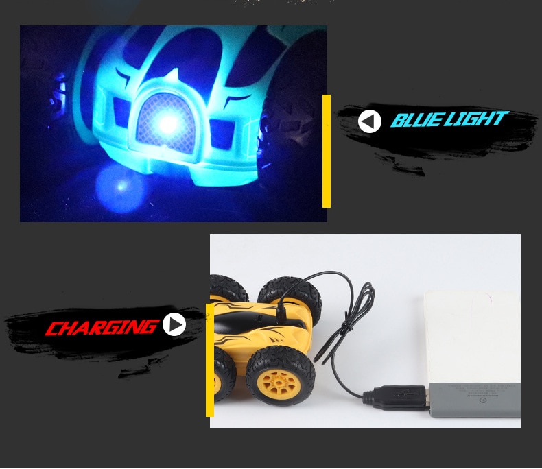 Remote Control High-Speed Double-Sided Special Effects Rock Crawler Mini Light Bomb Four-Wheel Drive Jump