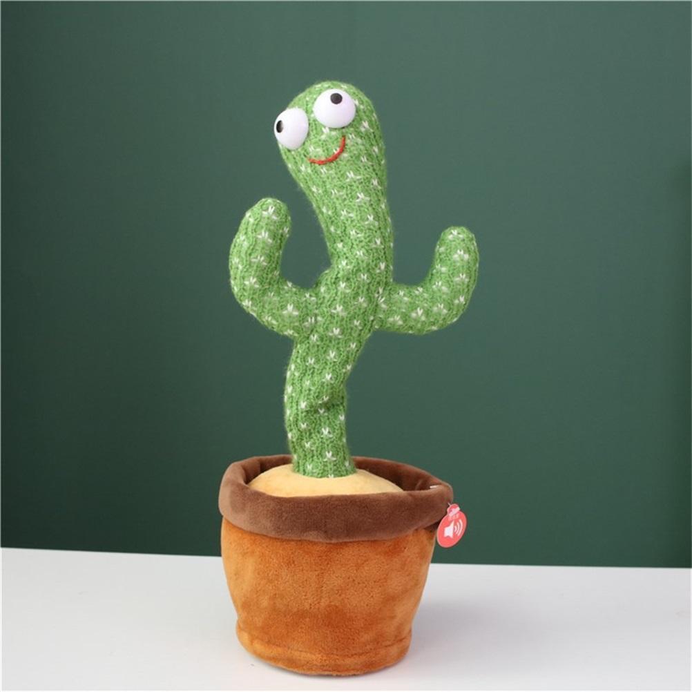 Dancing Cactus 120 Song Speaker Talking USB Charging Voice Repeat plush Cactu Dancer toy talk Plushie Stuffed toys for Baby Girl