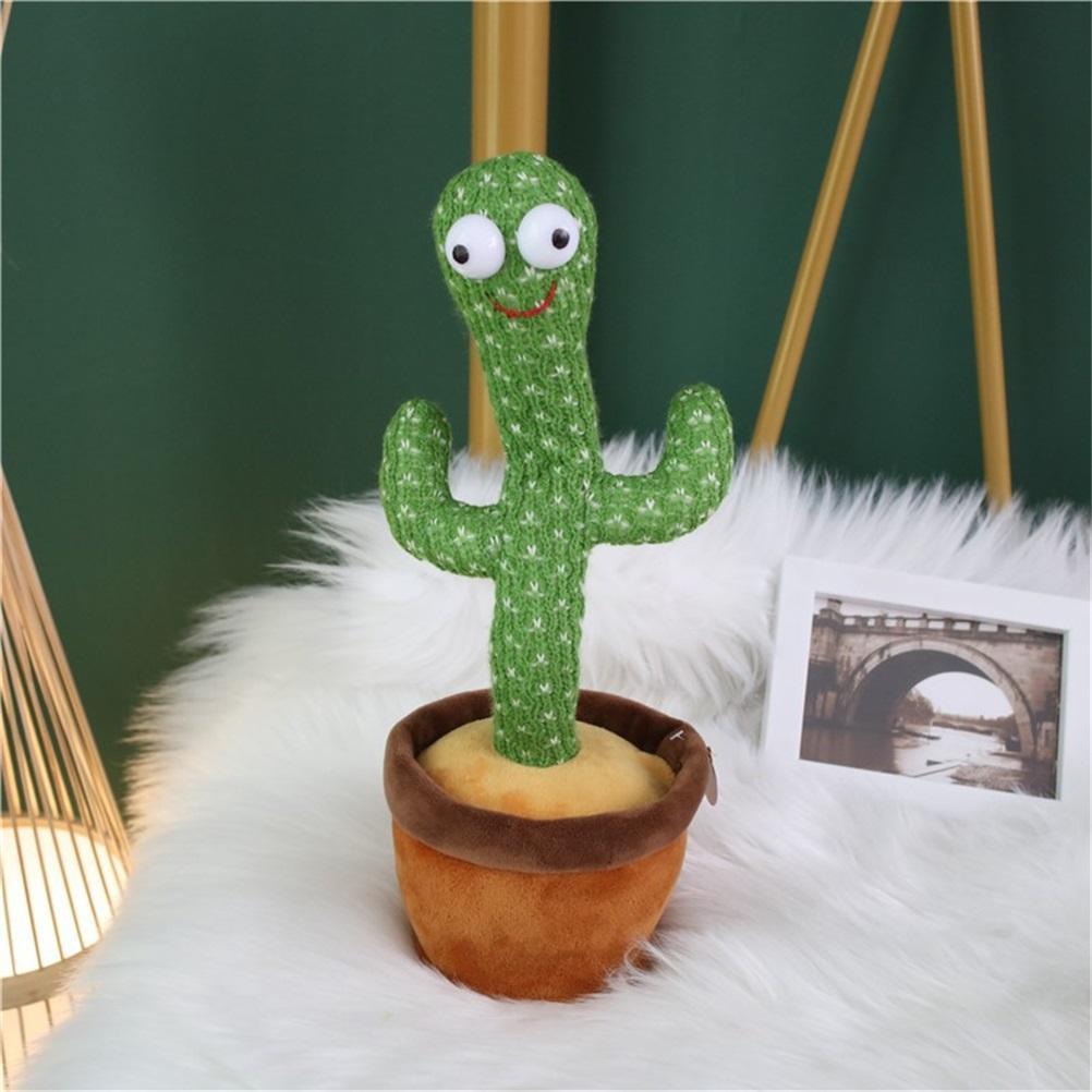 Dancing Cactus 120 Song Speaker Talking USB Charging Voice Repeat plush Cactu Dancer toy talk Plushie Stuffed toys for Baby Girl