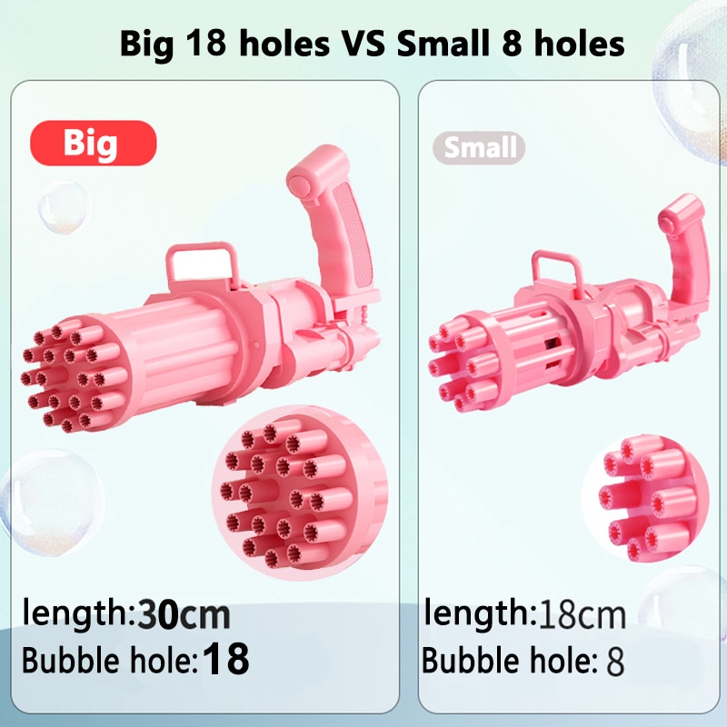 18 holes Gatling Bubble Machine Kids Toys Large Gatling Bubble Gun Plastic Toy Outdoor Automatic Bubbles Blower Machine Dropship