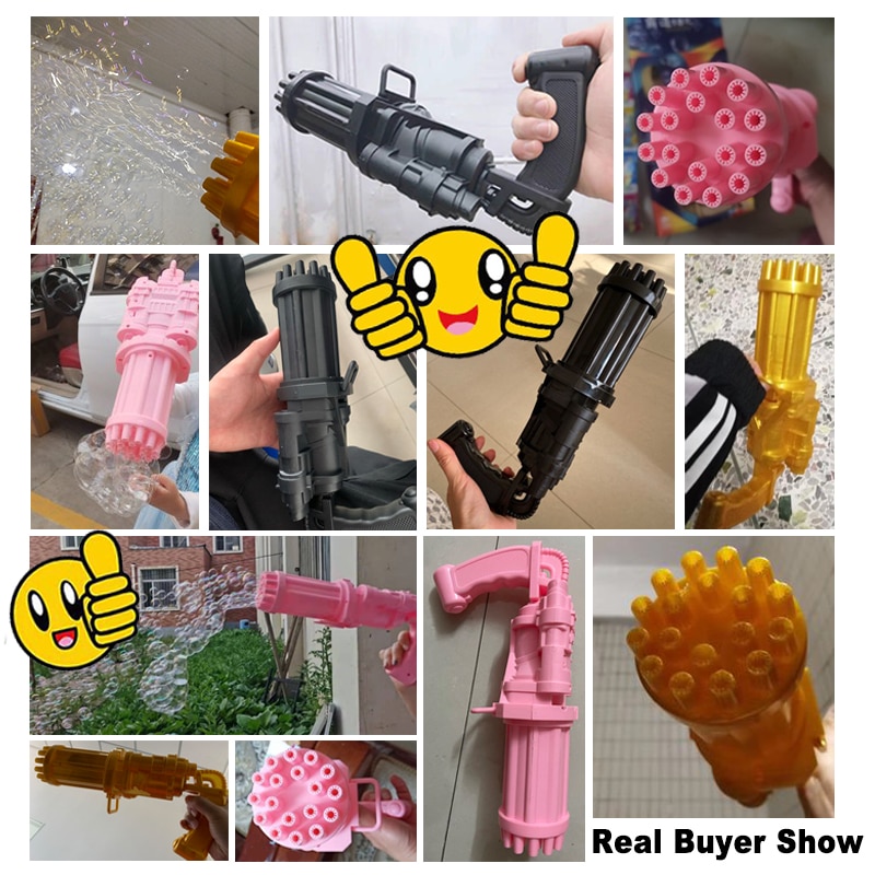 18 holes Gatling Bubble Machine Kids Toys Large Gatling Bubble Gun Plastic Toy Outdoor Automatic Bubbles Blower Machine Dropship