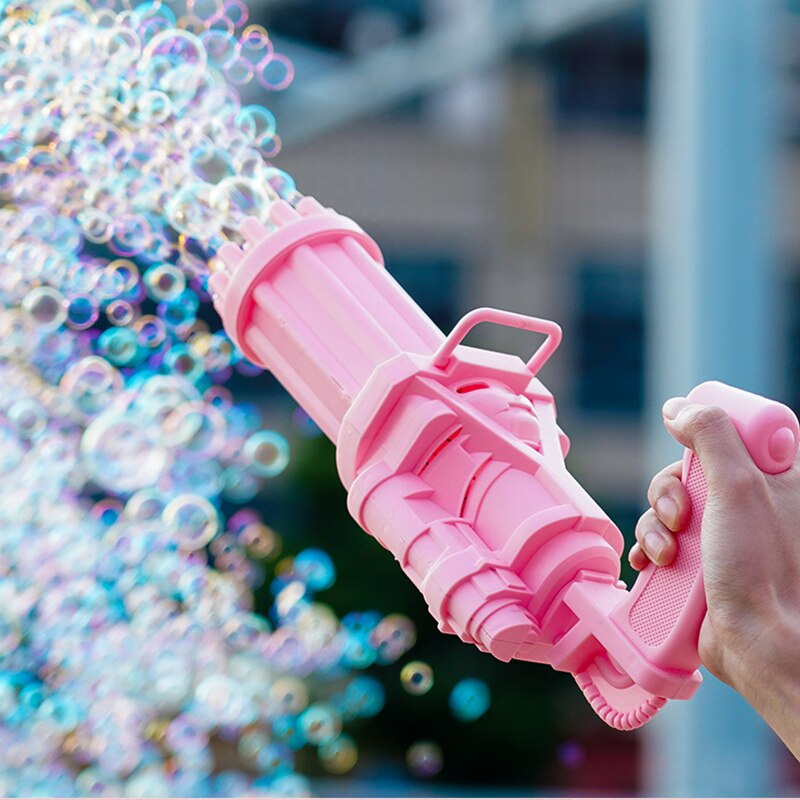 18 holes Gatling Bubble Machine Kids Toys Large Gatling Bubble Gun Plastic Toy Outdoor Automatic Bubbles Blower Machine Dropship