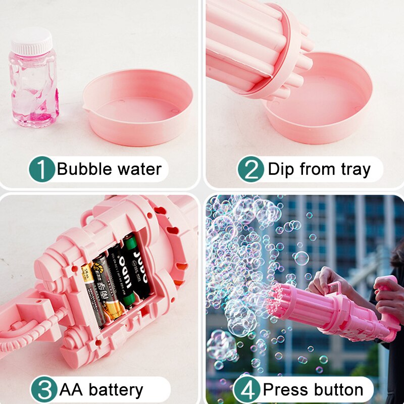 18 holes Gatling Bubble Machine Kids Toys Large Gatling Bubble Gun Plastic Toy Outdoor Automatic Bubbles Blower Machine Dropship