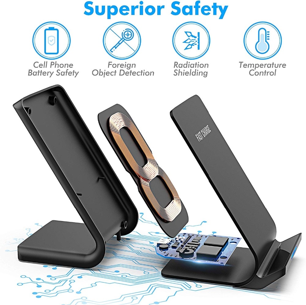 30W Qi Wireless Charger Stand For iPhone 12 11 Pro X XS Max XR 8 Samsung S20 S10 Note 20 Fast Charging Dock Station Phone Holder