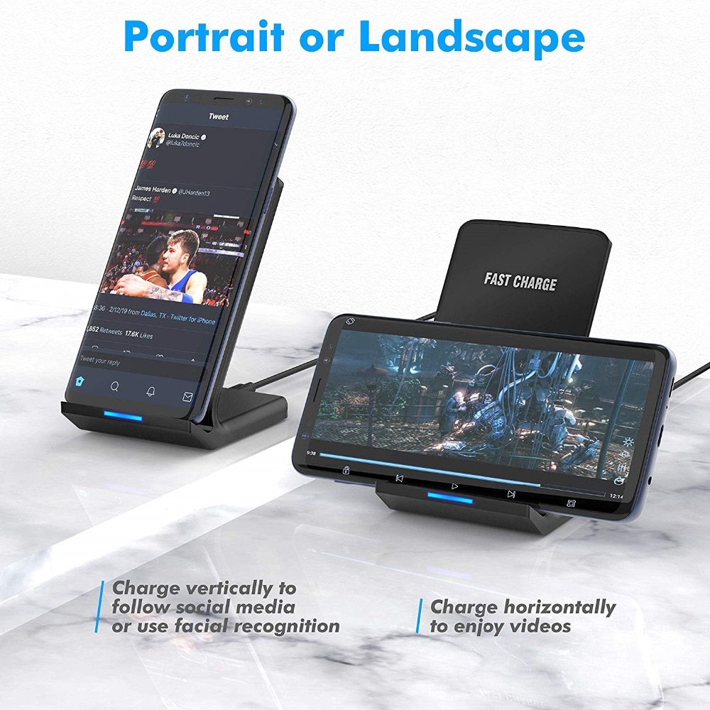 30W Qi Wireless Charger Stand For iPhone 12 11 Pro X XS Max XR 8 Samsung S20 S10 Note 20 Fast Charging Dock Station Phone Holder