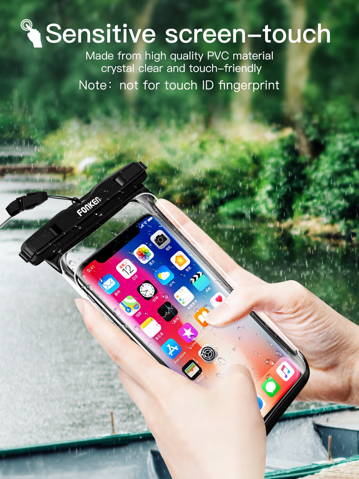 FONKEN Full View Waterproof Case for Phone Underwater Snow Rainforest Transparent Dry Bag Swimming Pouch Big Mobile Phone Covers FONKEN Full View Waterproof Case for Phone Underwater Snow Rainforest Transparent Dry Bag Swimming Pouch Big Mobile Phone Covers