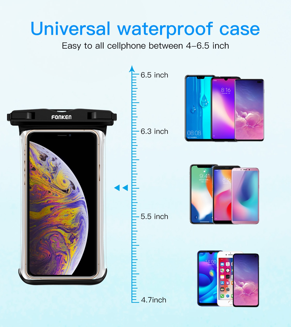 FONKEN Full View Waterproof Case for Phone Underwater Snow Rainforest Transparent Dry Bag Swimming Pouch Big Mobile Phone Covers FONKEN Full View Waterproof Case for Phone Underwater Snow Rainforest Transparent Dry Bag Swimming Pouch Big Mobile Phone Covers
