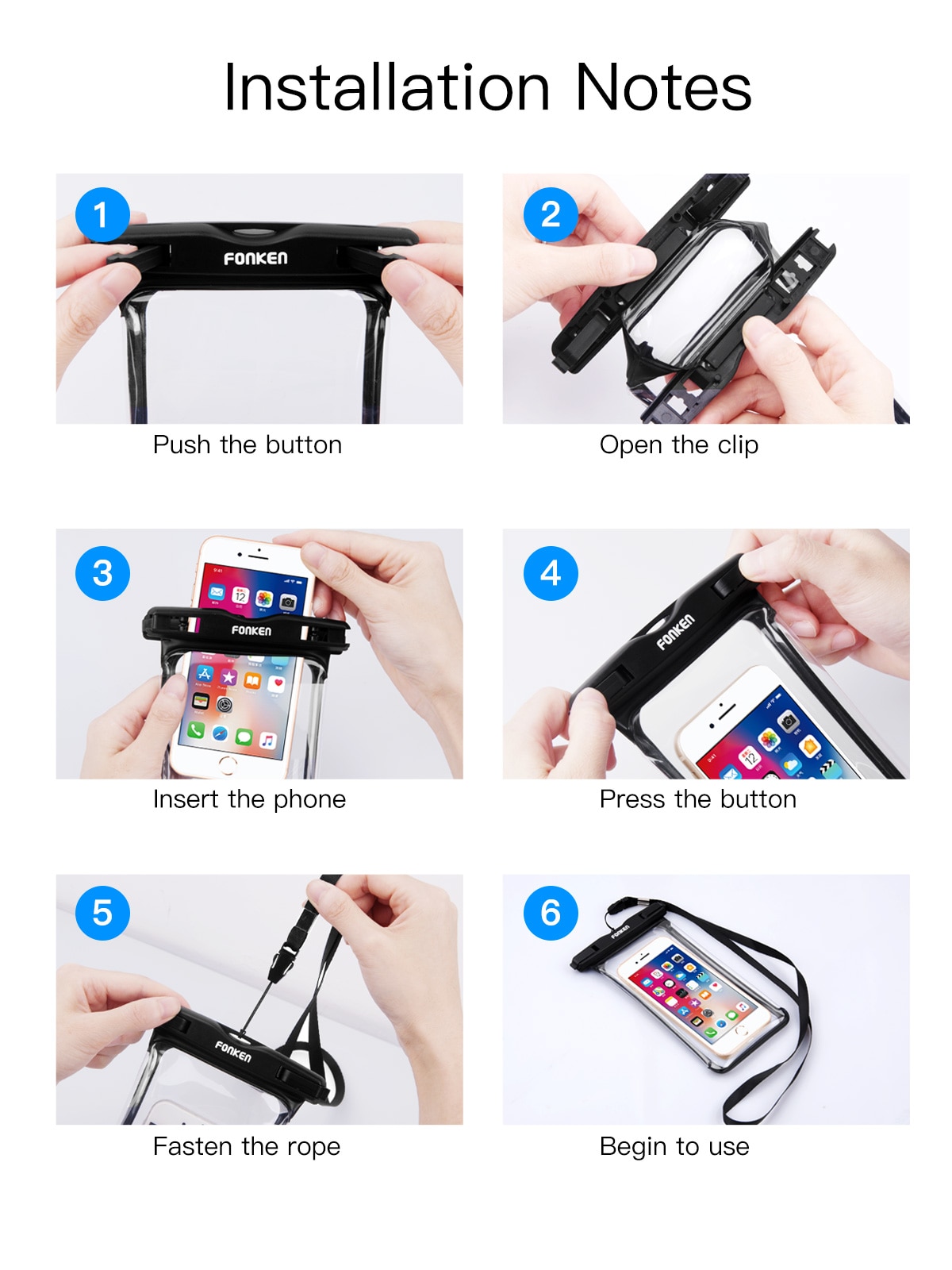 FONKEN Full View Waterproof Case for Phone Underwater Snow Rainforest Transparent Dry Bag Swimming Pouch Big Mobile Phone Covers FONKEN Full View Waterproof Case for Phone Underwater Snow Rainforest Transparent Dry Bag Swimming Pouch Big Mobile Phone Covers
