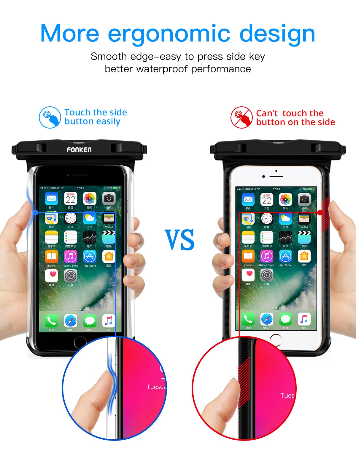 FONKEN Full View Waterproof Case for Phone Underwater Snow Rainforest Transparent Dry Bag Swimming Pouch Big Mobile Phone Covers FONKEN Full View Waterproof Case for Phone Underwater Snow Rainforest Transparent Dry Bag Swimming Pouch Big Mobile Phone Covers