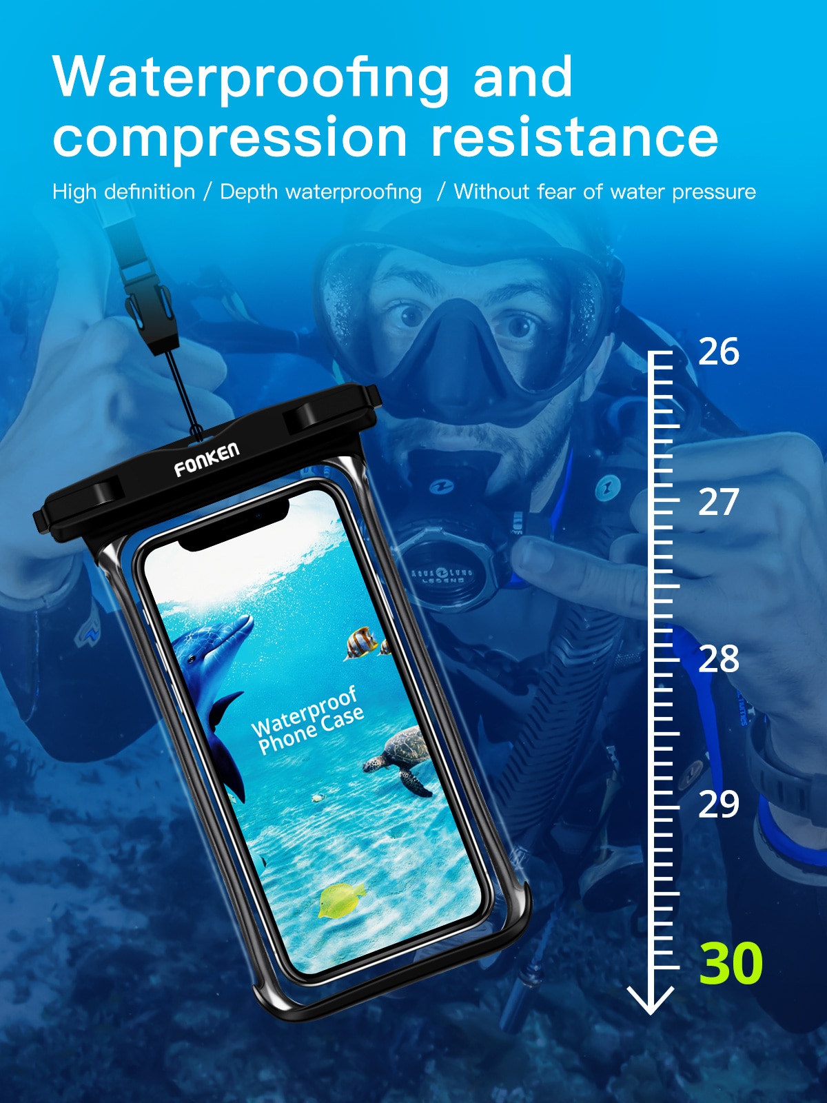 FONKEN Full View Waterproof Case for Phone Underwater Snow Rainforest Transparent Dry Bag Swimming Pouch Big Mobile Phone Covers FONKEN Full View Waterproof Case for Phone Underwater Snow Rainforest Transparent Dry Bag Swimming Pouch Big Mobile Phone Covers