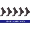 5 PAIRS DARK GREY