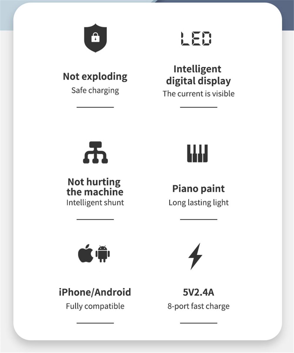 8 Ports Quick Charge 3.0 Led Display USB Charger For Android iPhone Adapter Phone Tablet Fast Charger For xiaomi huawei samsung