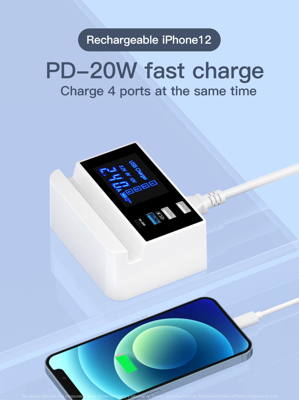 8 Ports Quick Charge 3.0 Led Display USB Charger For Android iPhone Adapter Phone Tablet Fast Charger For xiaomi huawei samsung