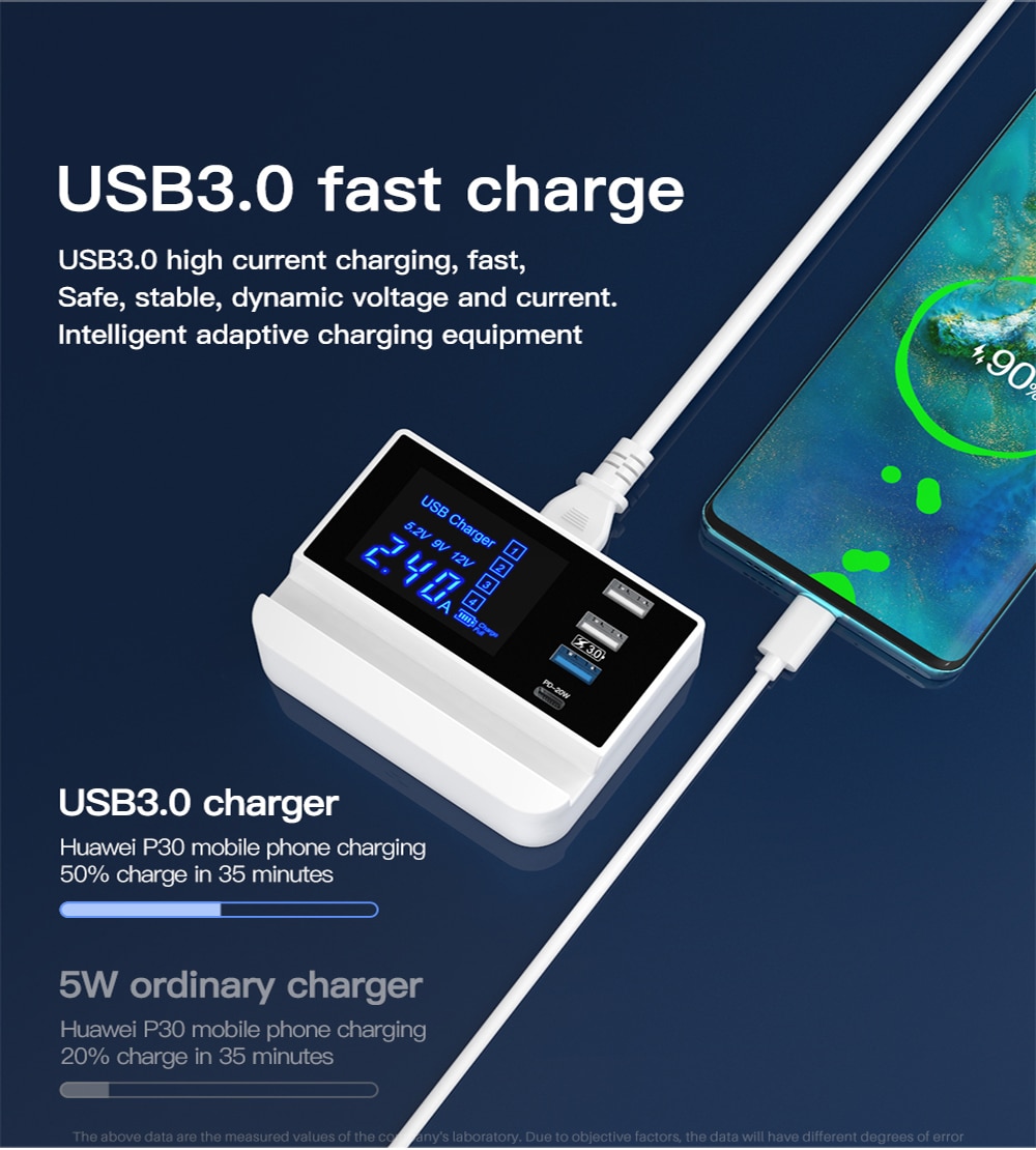 8 Ports Quick Charge 3.0 Led Display USB Charger For Android iPhone Adapter Phone Tablet Fast Charger For xiaomi huawei samsung