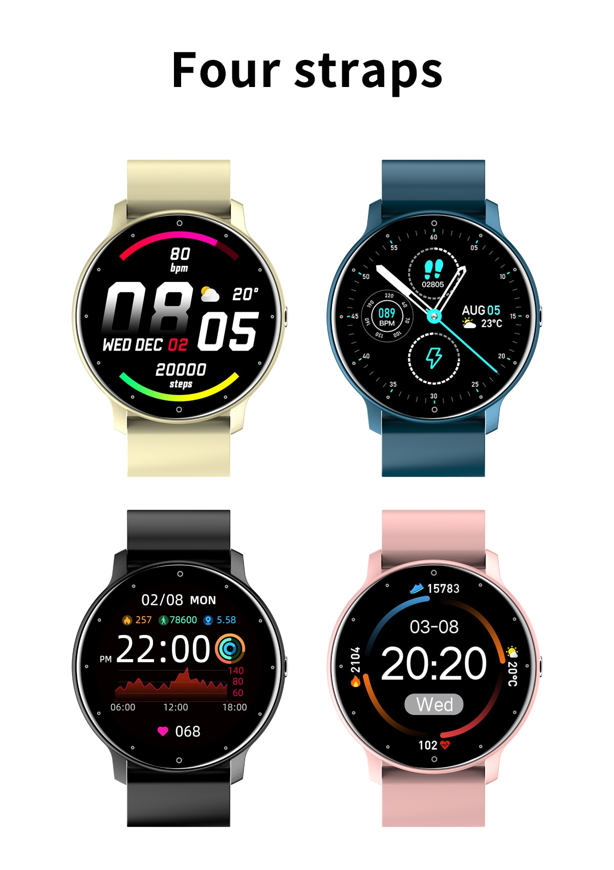 Smart Watch Women Men Lady Sport Fitness Smartwatch Sleep Heart Rate Monitor Waterproof Watches For IOS Android