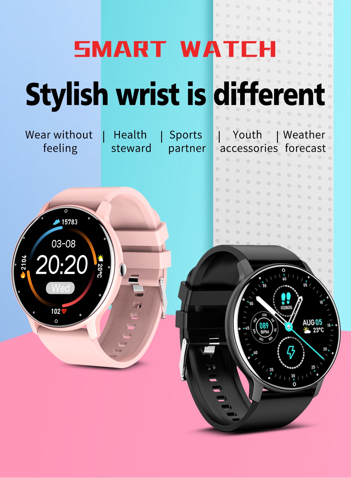 Smart Watch Women Men Lady Sport Fitness Smartwatch Sleep Heart Rate Monitor Waterproof Watches For IOS Android