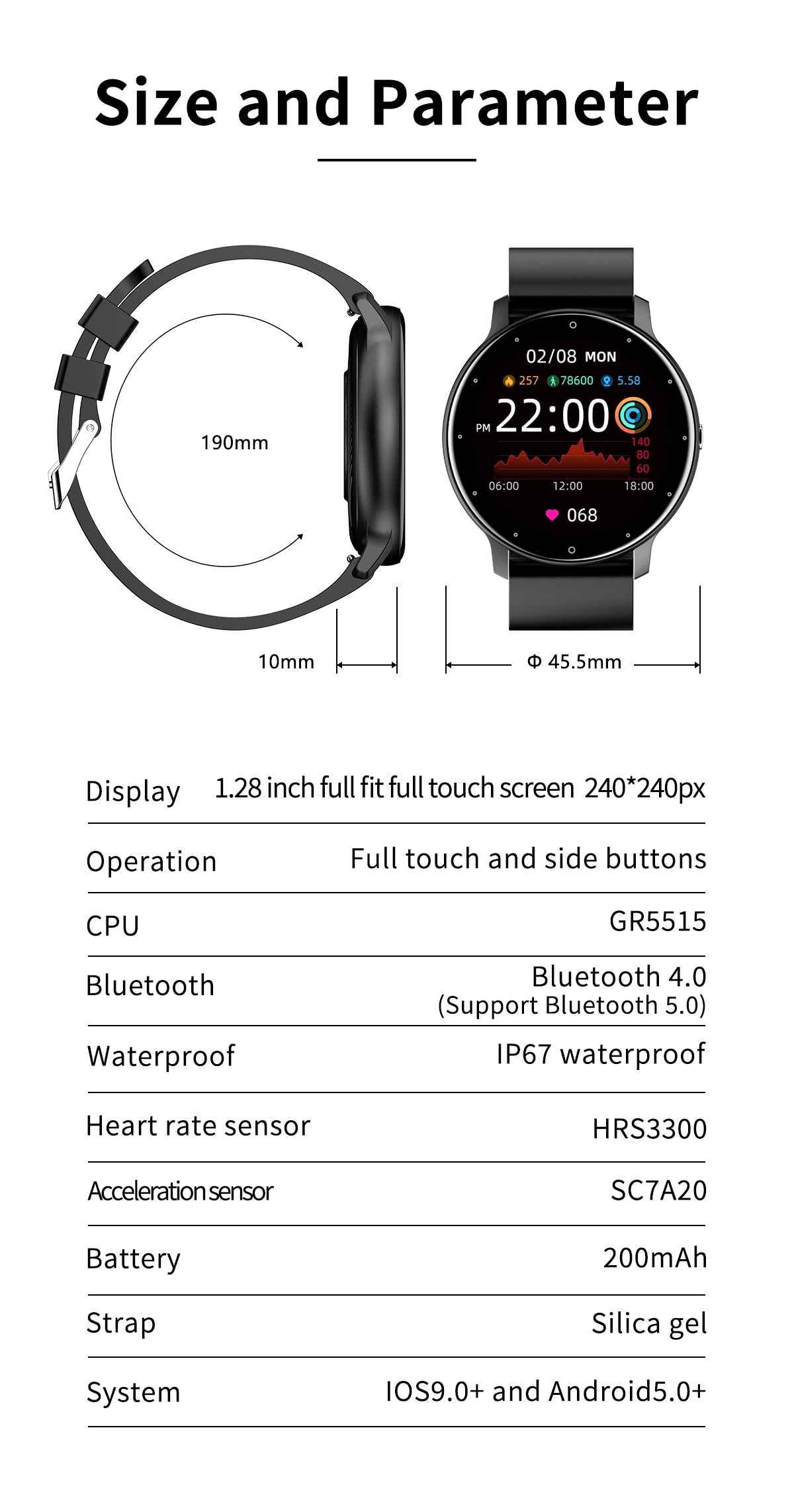 Smart Watch Women Men Lady Sport Fitness Smartwatch Sleep Heart Rate Monitor Waterproof Watches For IOS Android