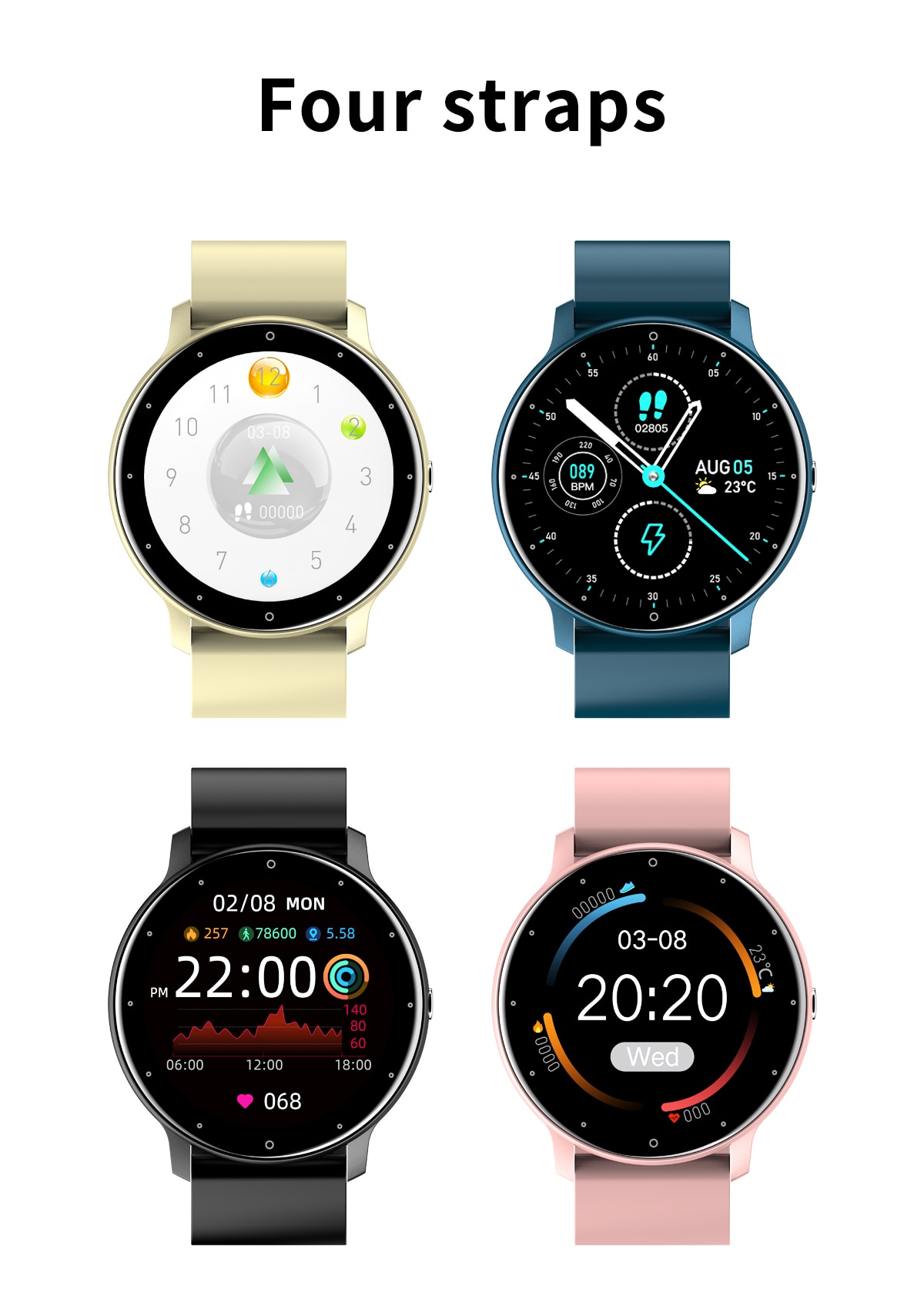 Smart Watch Women Men Lady Sport Fitness Smartwatch Sleep Heart Rate Monitor Waterproof Watches For IOS Android Smart Watch Women Men Lady Sport Fitness Smartwatch Sleep Heart Rate Monitor Waterproof Watches For IOS Android