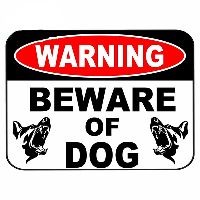 13cm x 9.7cm WARNING Beware of Dog Security Sign Attack Animal Pet Fence Yard Decal Custom Car Stickers