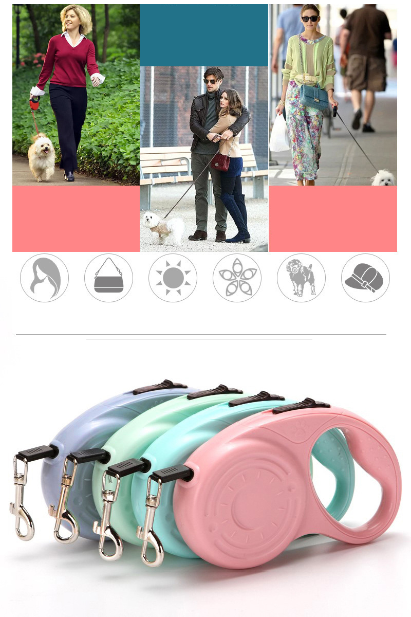 Nylon Retractable Dog Collar 3/5m for Small Medium Large Dogs Cats Leashes Lead Dog Accessories Roulette Leash for Dogs Supplies