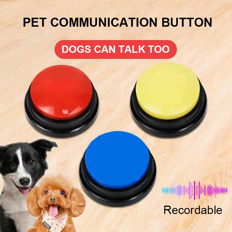 Pet Sound Box Recordable Talking Button Cat Voice Recorder Talking Toy For Pet Communication Training Tool Squeeze Box