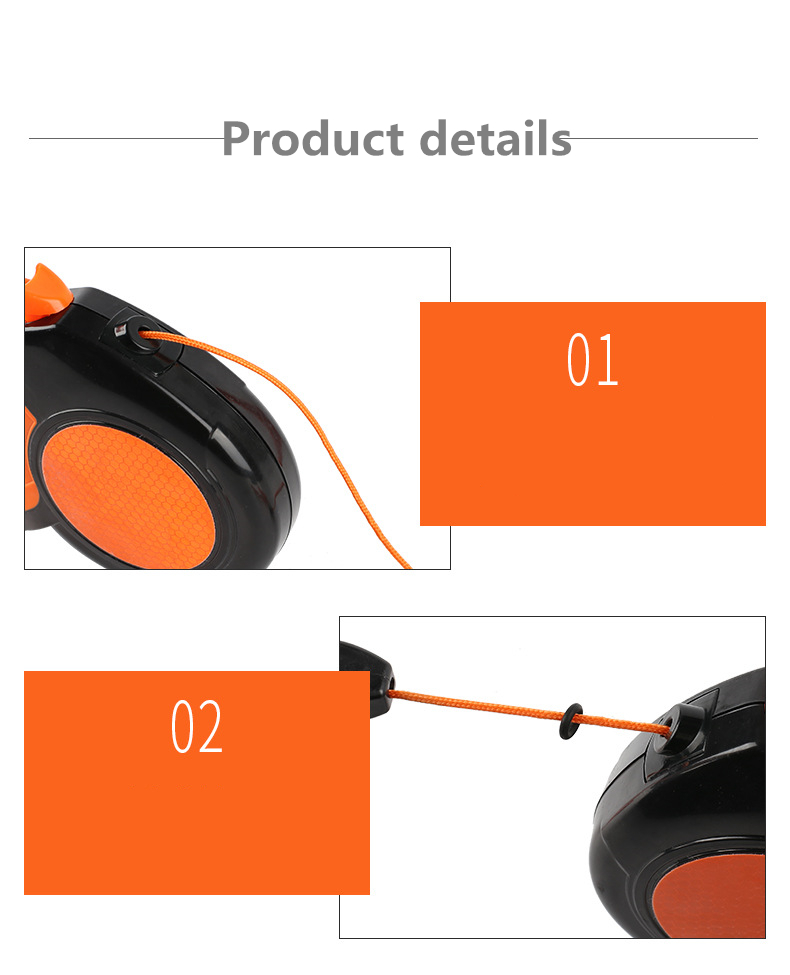 3/5/8M Retractable Dog Leash Reflective Tape Dog Leashes Nylon Extending Puppy Walking Running Dogs Leads Traction Rope