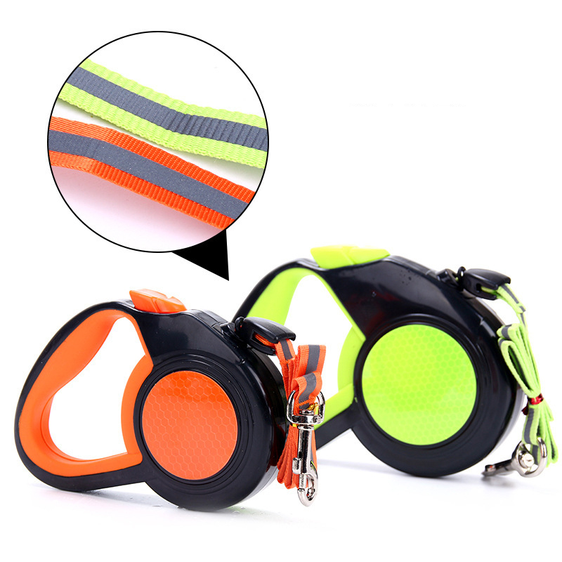 3/5/8M Retractable Dog Leash Reflective Tape Dog Leashes Nylon Extending Puppy Walking Running Dogs Leads Traction Rope