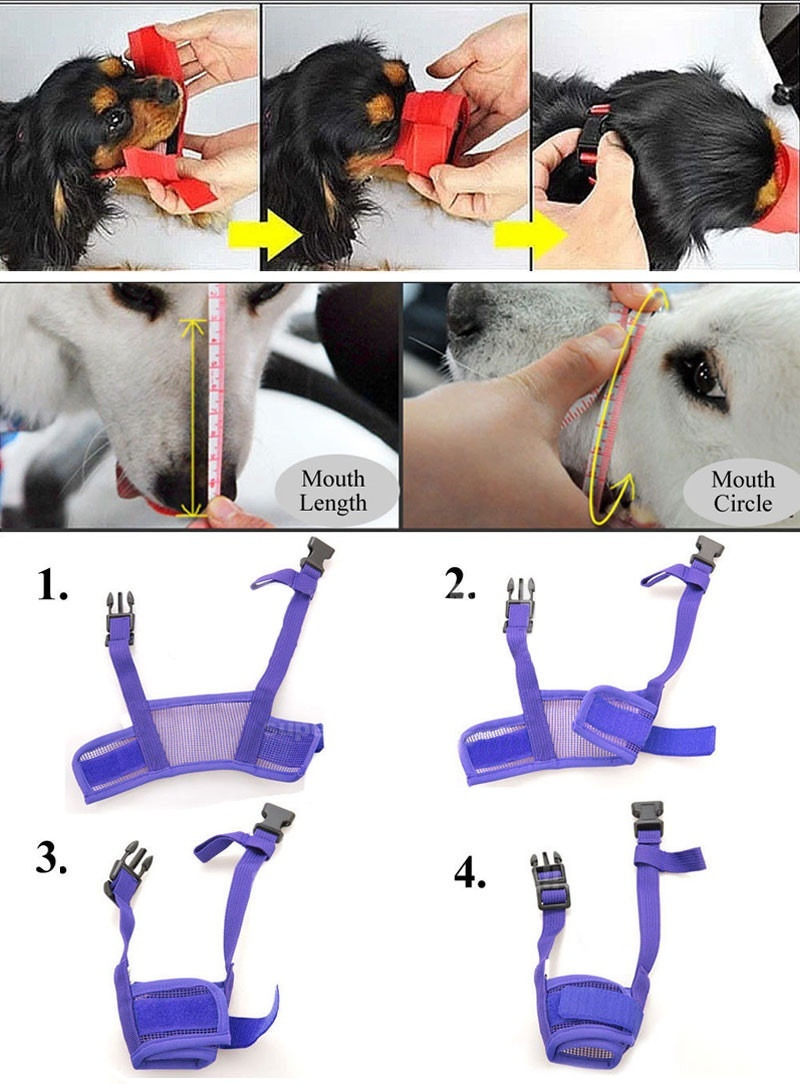 Anti Barking Muzzle For Dog Adjustable Dog Mouth Guard Dog Accessories Nylon Pet Mouth Guard for Small Medium Dogs Muzzle