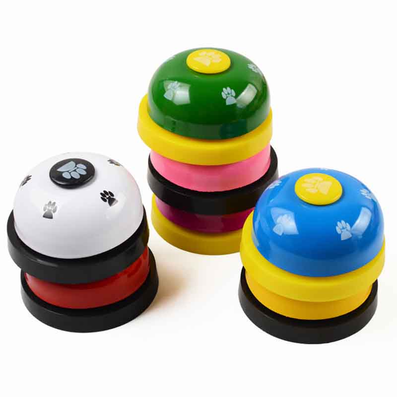Pet Toy Training Called Dinner Small Bell Footprint Ring Dog Toys for Teddy Puppy Pet Call  Puppy Accessories Pet Toys