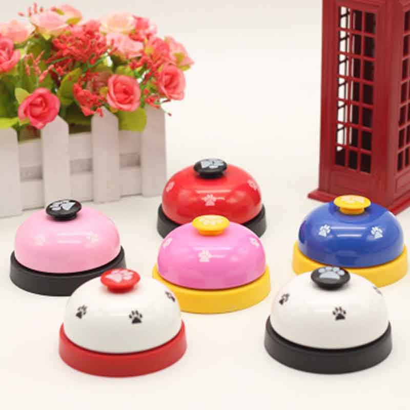 Pet Toy Training Called Dinner Small Bell Footprint Ring Dog Toys for Teddy Puppy Pet Call  Puppy Accessories Pet Toys