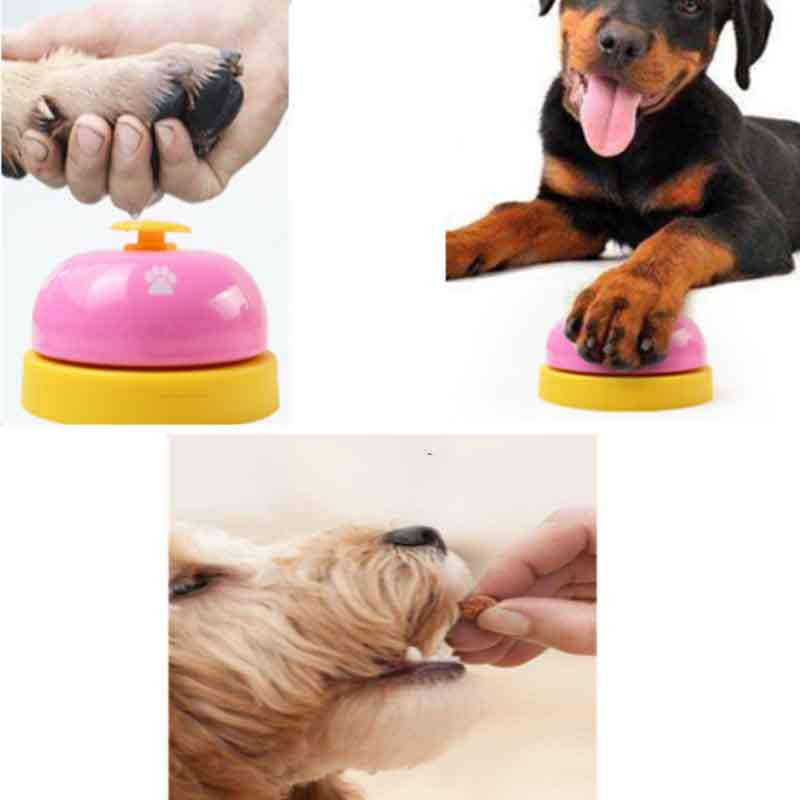 Pet Toy Training Called Dinner Small Bell Footprint Ring Dog Toys for Teddy Puppy Pet Call  Puppy Accessories Pet Toys