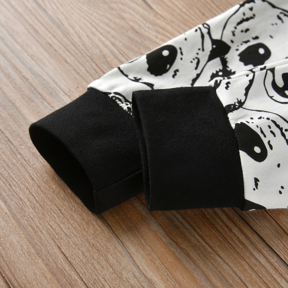Baby's Panda Print Romper and Hat 2 Pcs Set