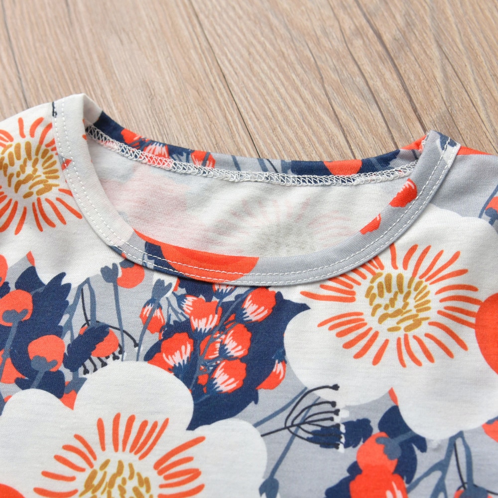 Baby Girl's Floral Print Romper and Headband Set
