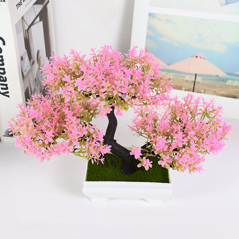Artificial Plants Bonsai Small Tree Pot Fake Plant Flowers Potted Ornaments For Home Room Table Decoration Hotel Garden Decor