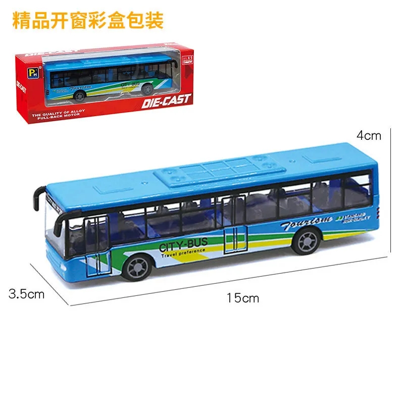 Bus children's toy bus large double-decker sightseeing bus simulation alloy door model car model