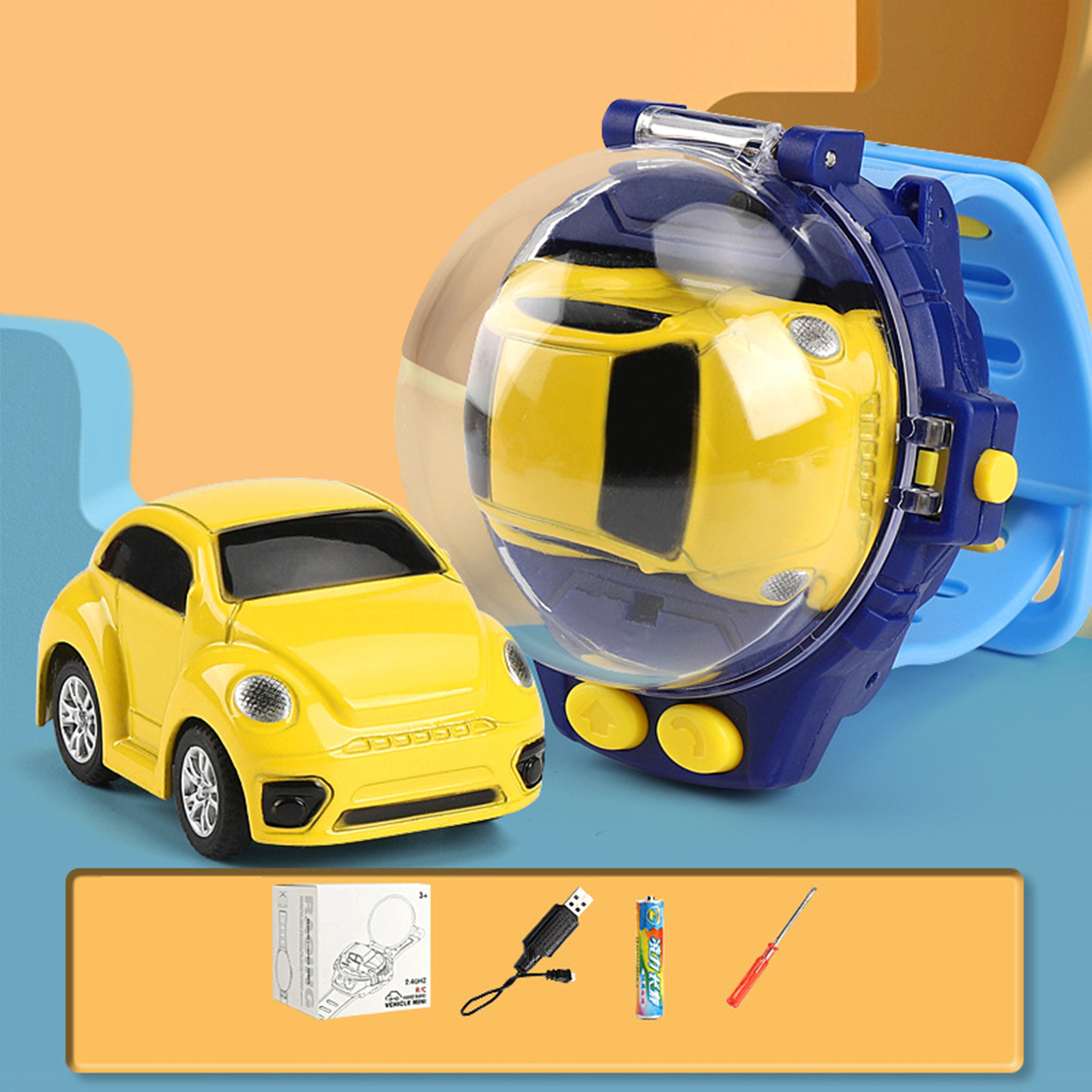 Cute Toy Children's Watch Remote Control Toy Car Of 1-12 Years Model Toy Car Birthday Present Watch Modeling 2.4 Ghz RC Car Toy