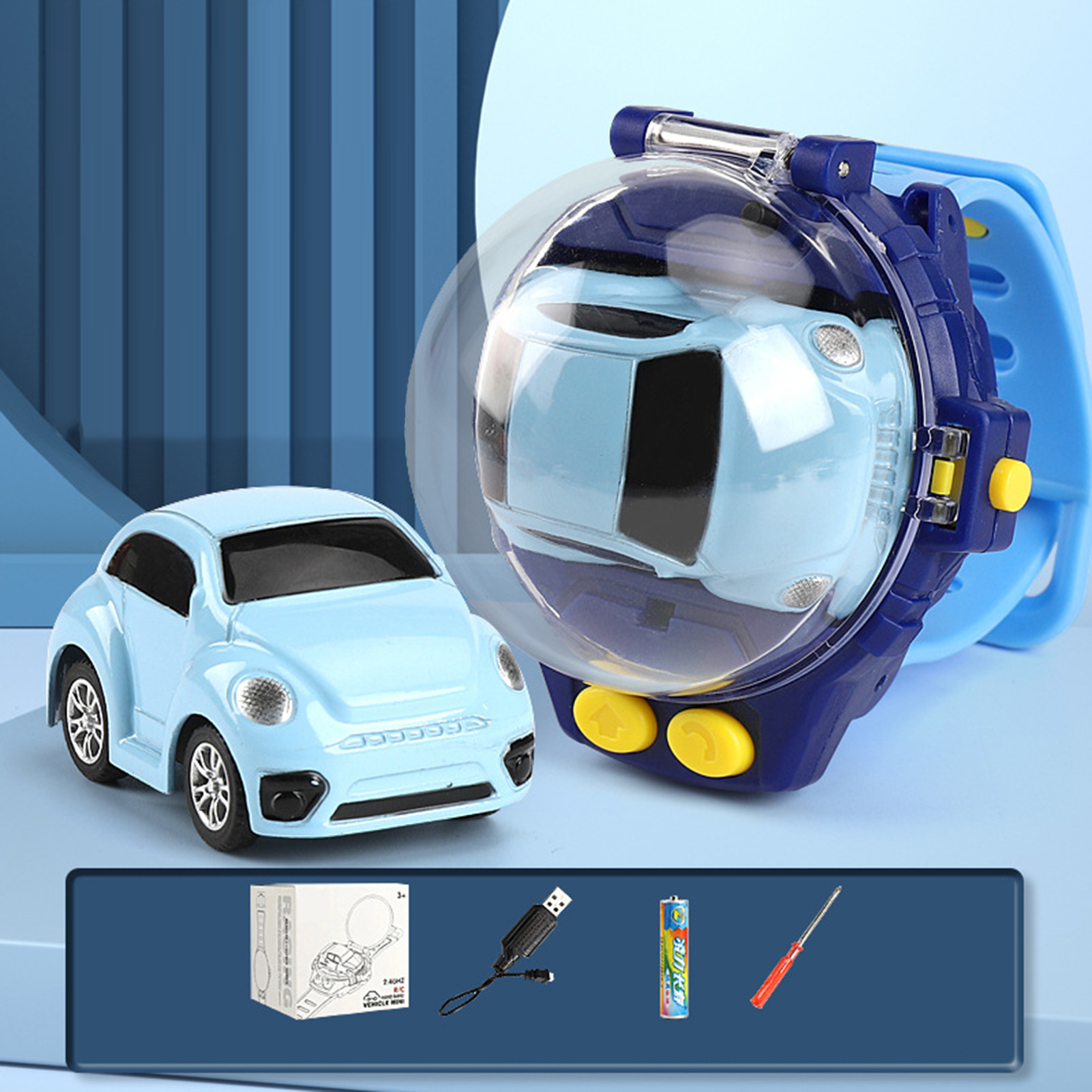 Cute Toy Children's Watch Remote Control Toy Car Of 1-12 Years Model Toy Car Birthday Present Watch Modeling 2.4 Ghz RC Car Toy