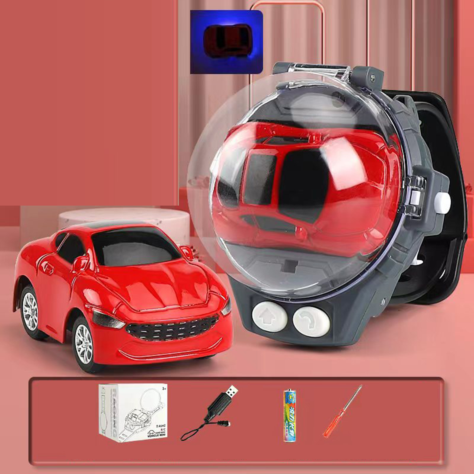Cute Toy Children's Watch Remote Control Toy Car Of 1-12 Years Model Toy Car Birthday Present Watch Modeling 2.4 Ghz RC Car Toy