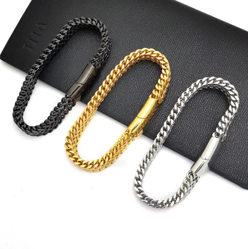 High Quality Stainless Steel Braided Bracelet Bangle Men Hip Hop Party Rock Jewelry