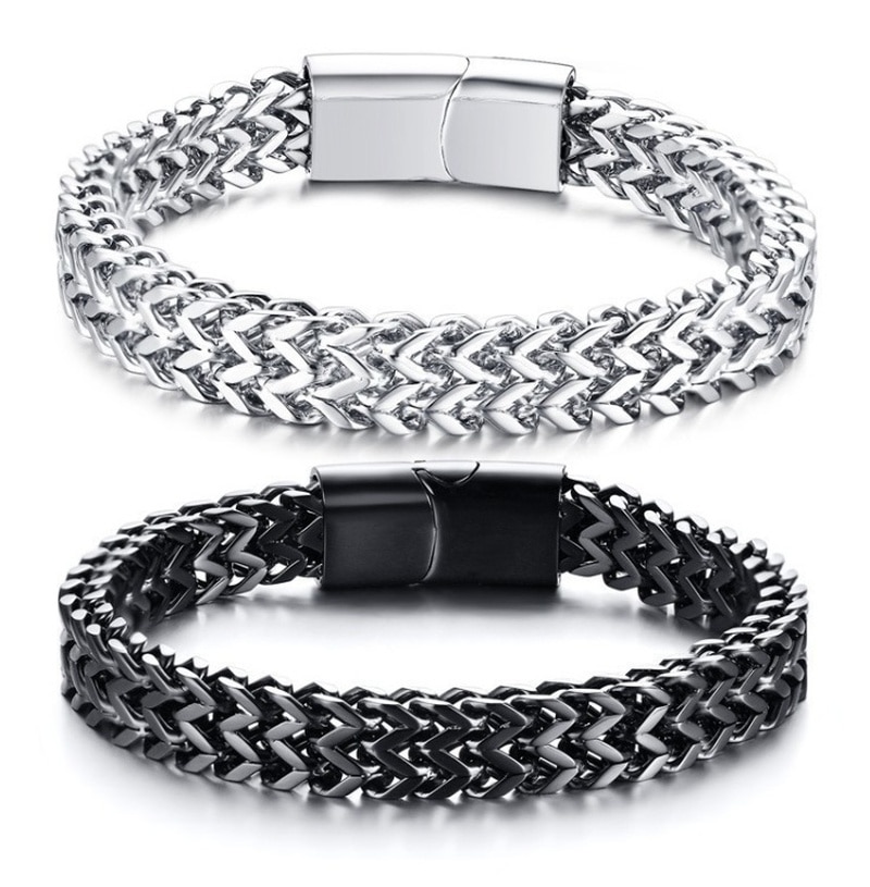 High Quality Stainless Steel Braided Bracelet Bangle Men Hip Hop Party Rock Jewelry