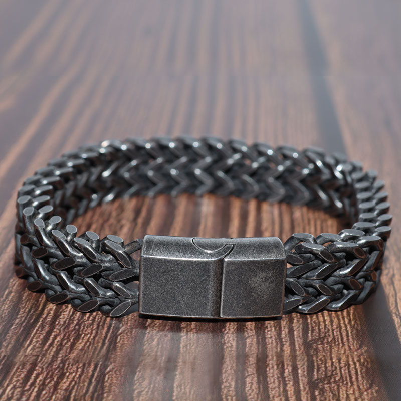 High Quality Stainless Steel Braided Bracelet Bangle Men Hip Hop Party Rock Jewelry