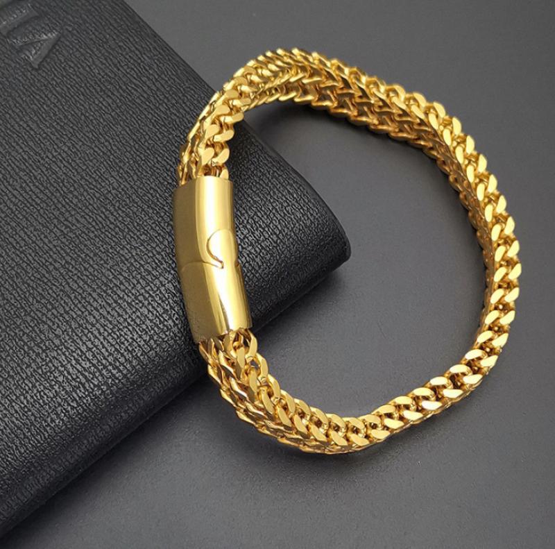 High Quality Stainless Steel Braided Bracelet Bangle Men Hip Hop Party Rock Jewelry
