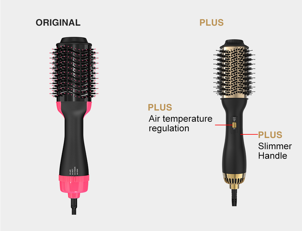 Hot Air Brush One-Step Original  Hair Dryer  &Volumizer 1.0 &Hair Curler Straightener 1000w Salon Hair Styling Tools