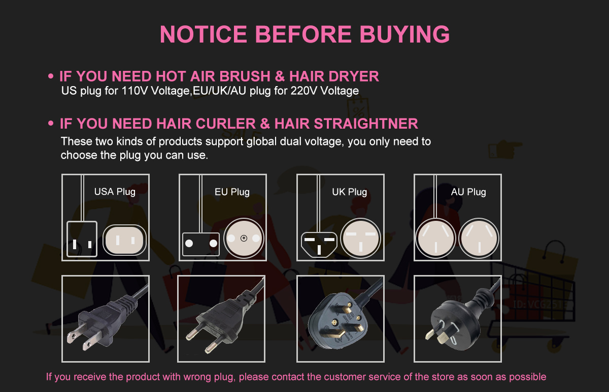 Hot Air Brush One-Step Original  Hair Dryer  &Volumizer 1.0 &Hair Curler Straightener 1000w Salon Hair Styling Tools