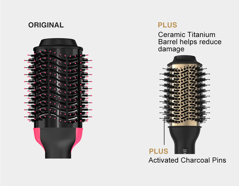 Hot Air Brush One-Step Original  Hair Dryer  &Volumizer 1.0 &Hair Curler Straightener 1000w Salon Hair Styling Tools