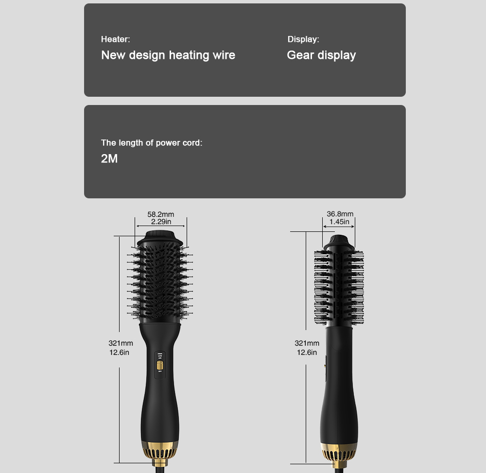 Hot Air Brush One-Step Original  Hair Dryer  &Volumizer 1.0 &Hair Curler Straightener 1000w Salon Hair Styling Tools