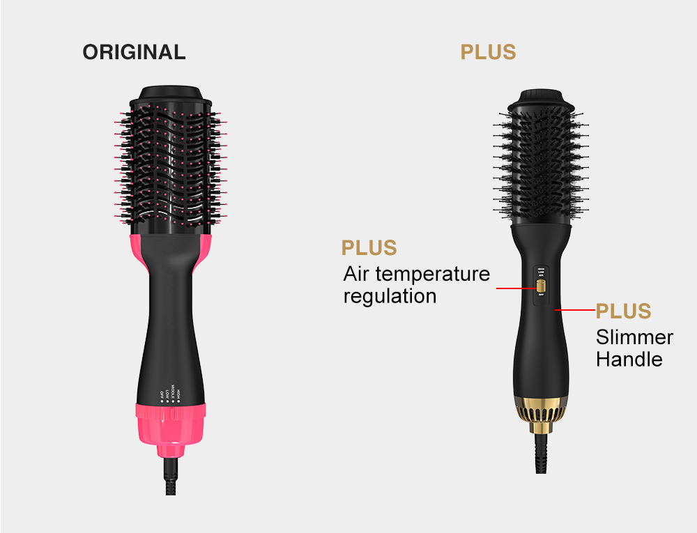 Hot Air Brush One-Step Original  Hair Dryer  &Volumizer 1.0 &Hair Curler Straightener 1000w Salon Hair Styling Tools